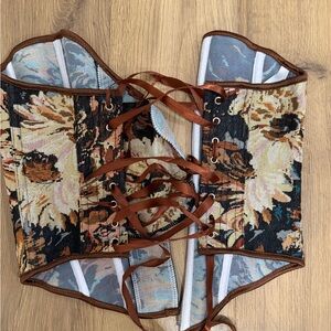 Floral Lace-Up Corset